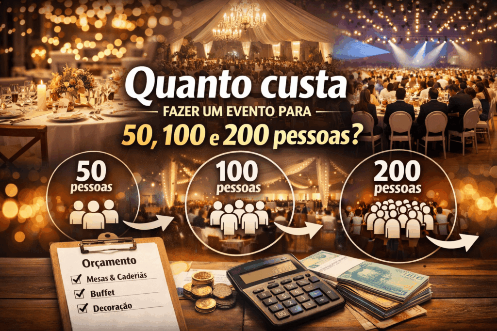 Quanto custa fazer um evento para 50 pessoas