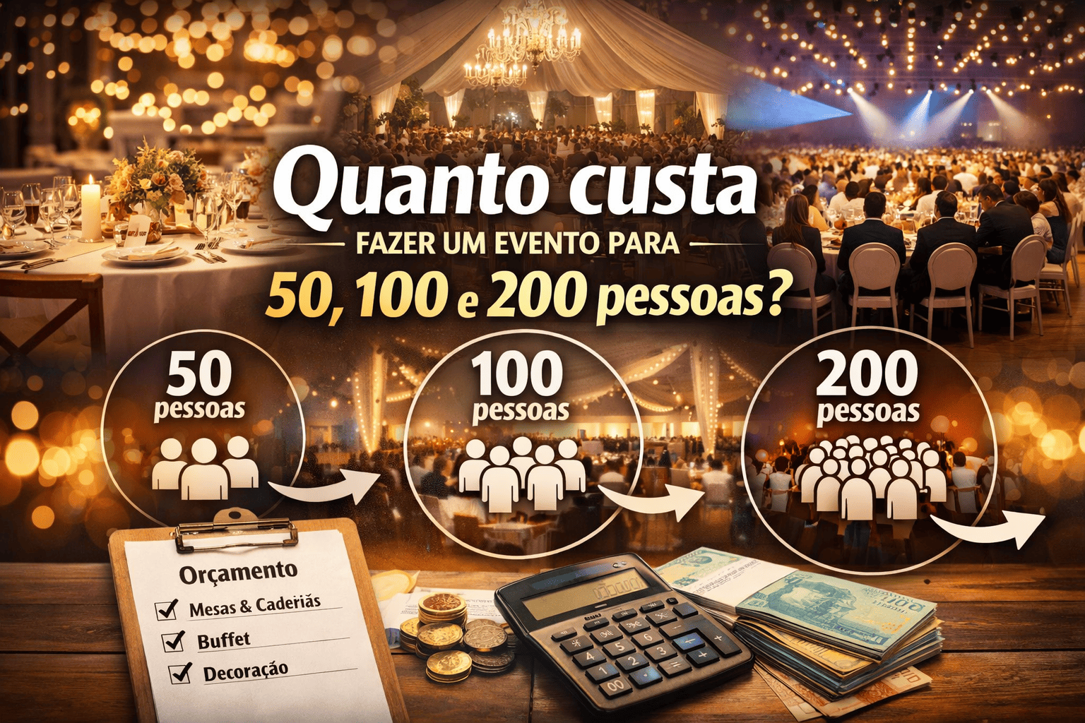 Leia mais sobre o artigo Quanto custa fazer um evento para 50, 100 e 200 pessoas?